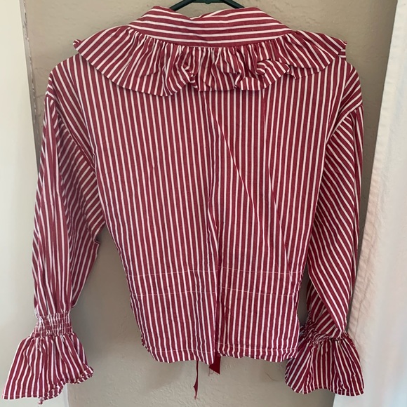 Red and White Stripe Blouse - Picture 4 of 4